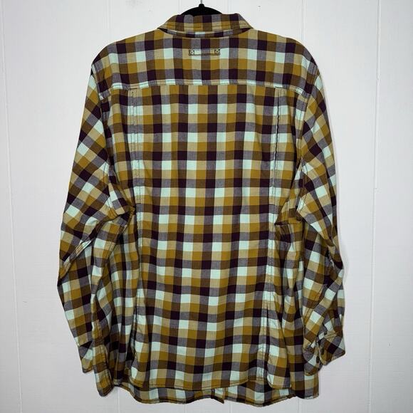 Duluth Trading Co Women’s Free Swinging Plaid Flannel Shirt Yellow Size 3X - Picture 2 of 4